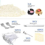 SAEUYVB Candle Making Kit Supplies, Natural Candle Wax for Candle Making - Soy Wax DIY Candle Making for Adults, Including 5lbs Soy Wax Flakes, Pouring Pot, Start Candle Kit for Adults, Beginners SAEUYVB