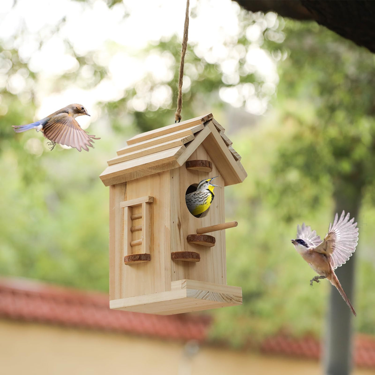 Wooden Bird House Kit,Birdhouse Kits for Adults to Build,Bird Houses for Outside,Woodworking Adult Crafts & DIY Bird House XDYGHH