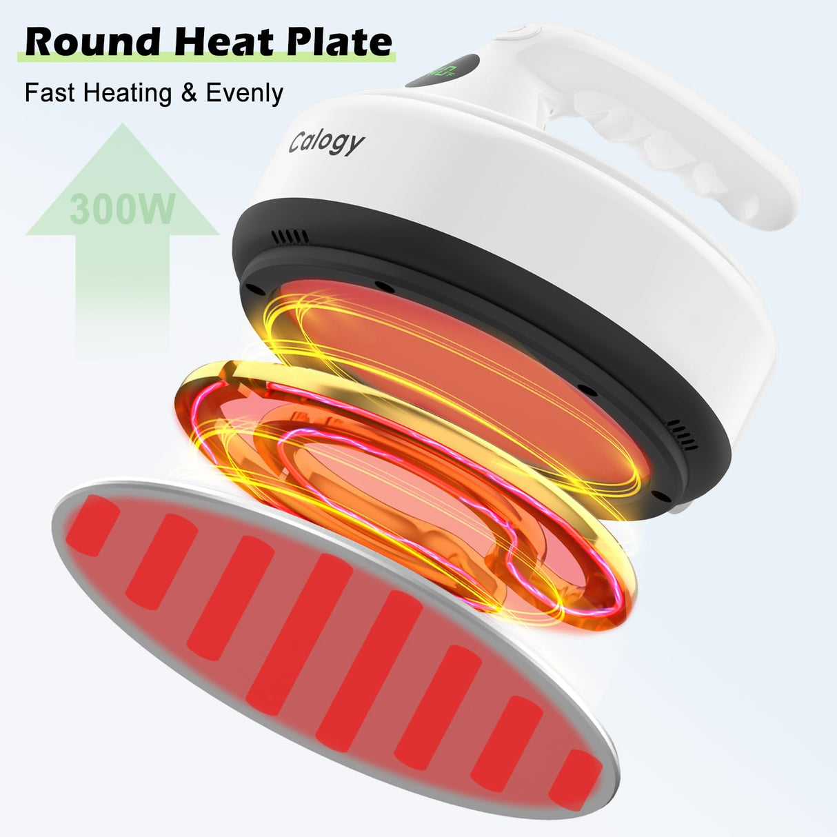 Calogy Mini Heat Press, 5" Diameter Round Heat Press Machine for T-Shirt Portable, 4 Levels Temp Max 410℉, Small Iron for Crafts, Coaster, Bag, Pillow, Ceramic, Sublimation Ink Vinyl Transfer (White) Calogy