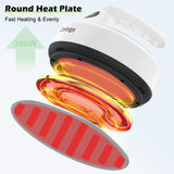 Calogy Mini Heat Press, 5" Diameter Round Heat Press Machine for T-Shirt Portable, 4 Levels Temp Max 410℉, Small Iron for Crafts, Coaster, Bag, Pillow, Ceramic, Sublimation Ink Vinyl Transfer (White) Calogy