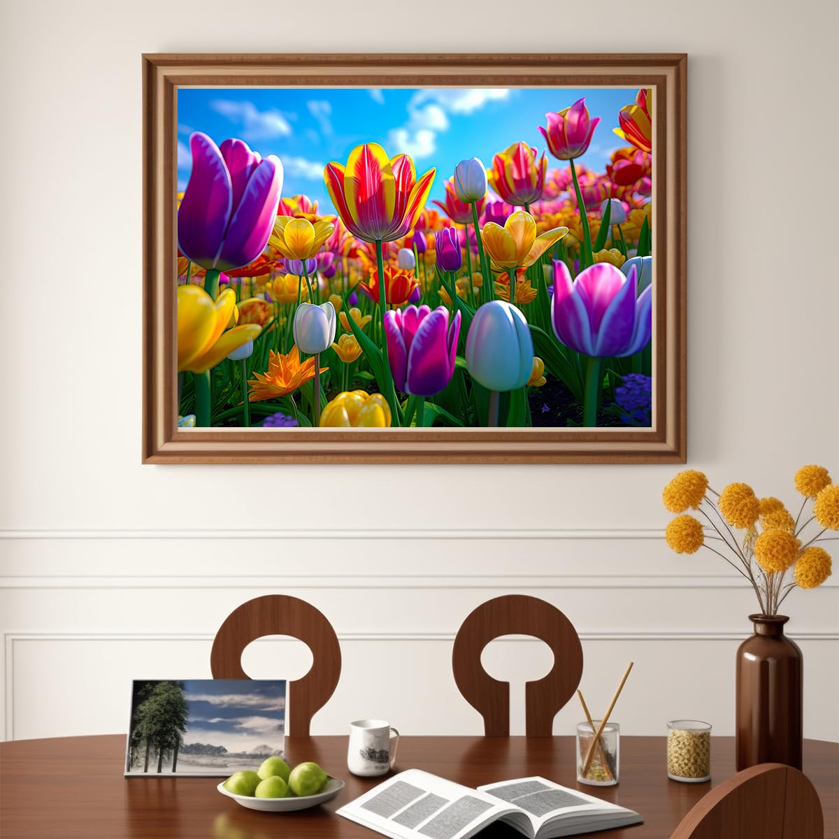 HUADADA Jigsaw Puzzles for Adults 1000 Piece Jigsaw Puzzles for Adults Challenging Game Puzzles with Letters on Back（Flower） HUADADA