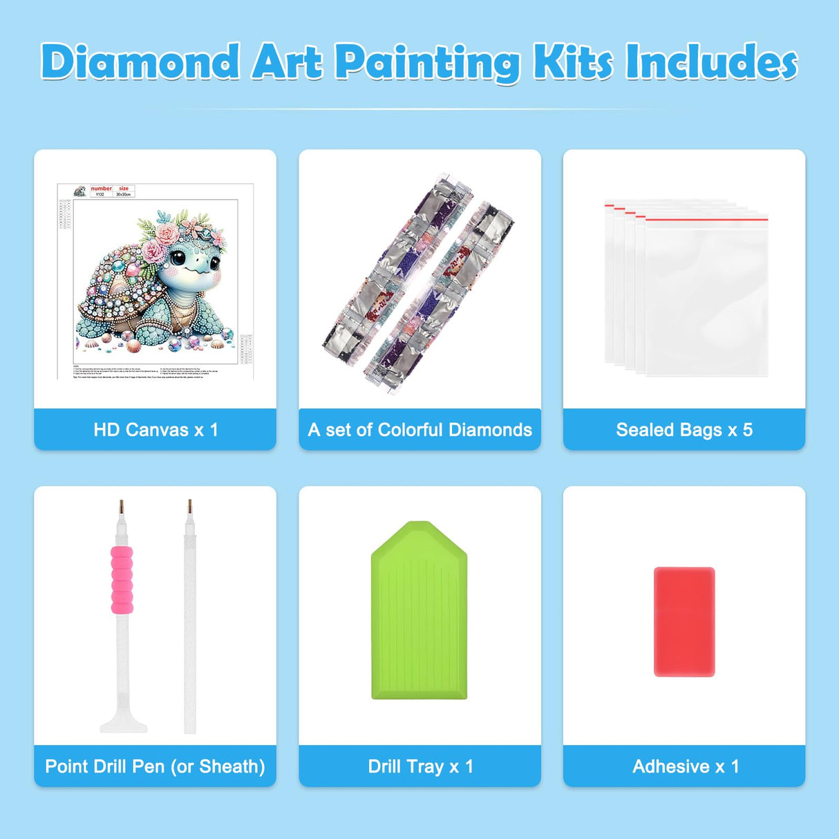 MOGTAA Turtle Diamond Art Painting Kits for Adults, 5D Special Shape Diamond Art Kits for Beginners Flowers, Crystal Rhinestones Diamond Painting Animal Gem Art for Home Decor 12×12 Inch MOGTAA