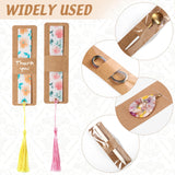 200 Pcs Bookmark Holder Set Kraft Bookmark Sleeves Transparent Self Adhesive Bag DIY Blank Bookmark Cover Display Cards for Bookmark Wrapping Small Business Packaging Supplies Party Favor Gift Honoson