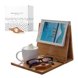 Bamboo Triangle Book Holder Stand – Perfect for Your Reading Nook – Ideal Gifts for Readers and Bookworms Regalo Mundo