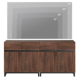 WAMPAT Modern TV Stand for TVs up to 70 inch, 2 in 1 Entertainment Center TV Console with Adjustable Shelves and Metal Base for Living Room,Bedroom,Brown WAMPAT