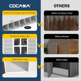 CDCASA 6x4 FT Outdoor Resin Storage Shed with Floor & Lockable Door & Window & Vents Included, Waterproof Outside Plastic Sheds for Backyard, Patio, Poolside, Lawn, Gray CDCASA