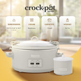 Crock-Pot 7 Quart Cook and Carry Slow Cooker with Touch Control, 4 Pre Programmed Settings, Removable Stoneware, and Locking Lid, Mushroom Crock-Pot