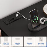 Whalefall Bedroom Dresser with LED Lights, Black 6 Drawers Dresser for Bedroom with Charging Station 55in Large Chest of Drawers, Wood Dresser TV Stand for Living Room Closet Entryway (Black) Whalefall