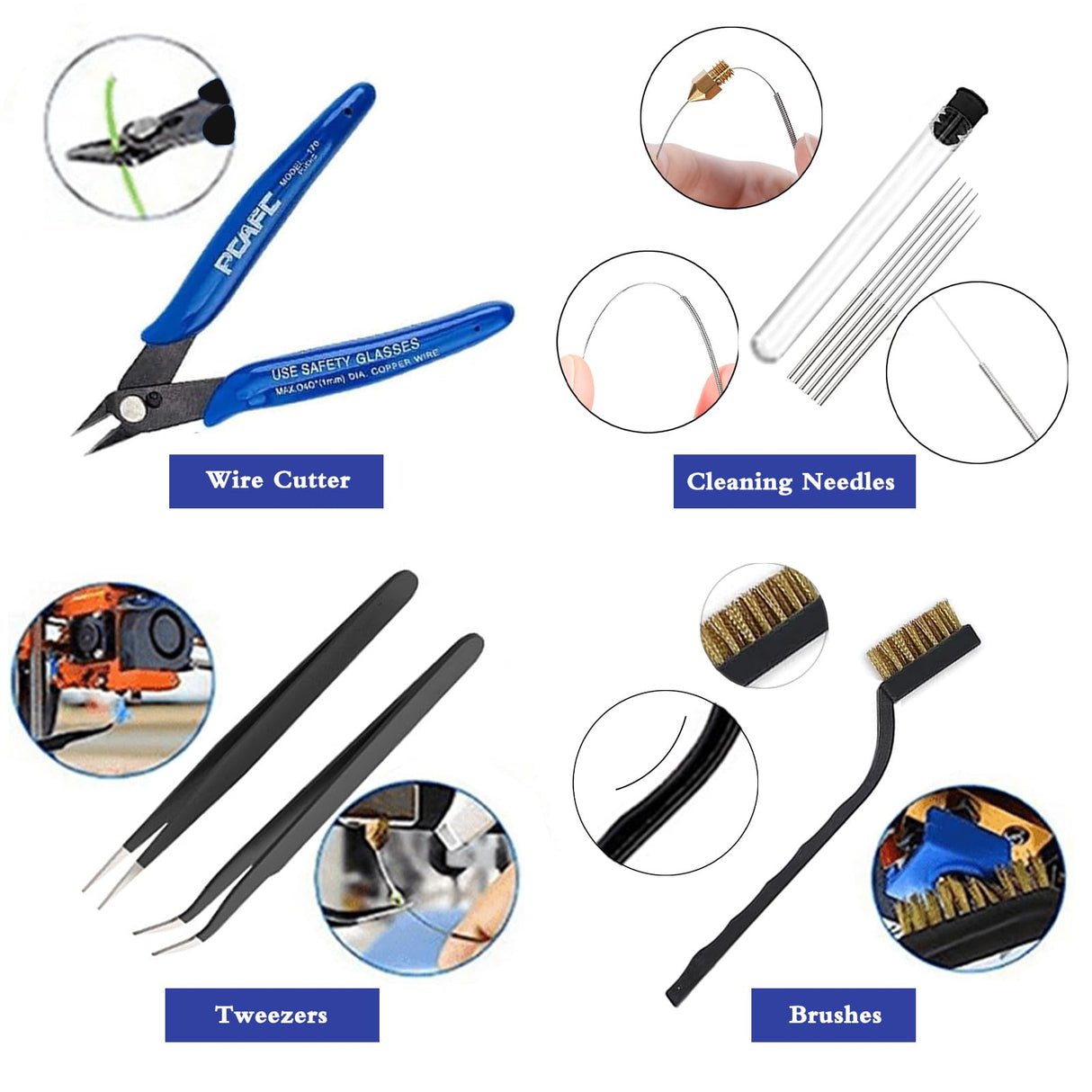 49Pcs 3D Printer Accessories Kit, 3D Printing Tools Set Includes Nozzle Cleaning Kit, Deburring Tools, Needle Files, Removal Tools, Craft Knife, Tweezers, Cutting Mat for 3D Prints Finishing Lankki