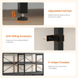 HAUOMS Bookshelf with 8 Fabric Drawers, 7-Tier Bookcase with Baffles Display Shelves, Industrial Large Book Shelf for Living Room Home Office, Grey HAUOMS