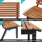 Elegant Acacia Wood Outdoor Bench – 54-Inch Armless Design with Steel Frame for Garden, Porch, and Patio Verano Garden
