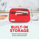 Dash SmartStore™ Compact Hand Mixer Electric for Whipping + Mixing Cookies, Brownies, Cakes, Dough, Batters, Meringues & More, 3 Speed, 150-Watt - Red DASH