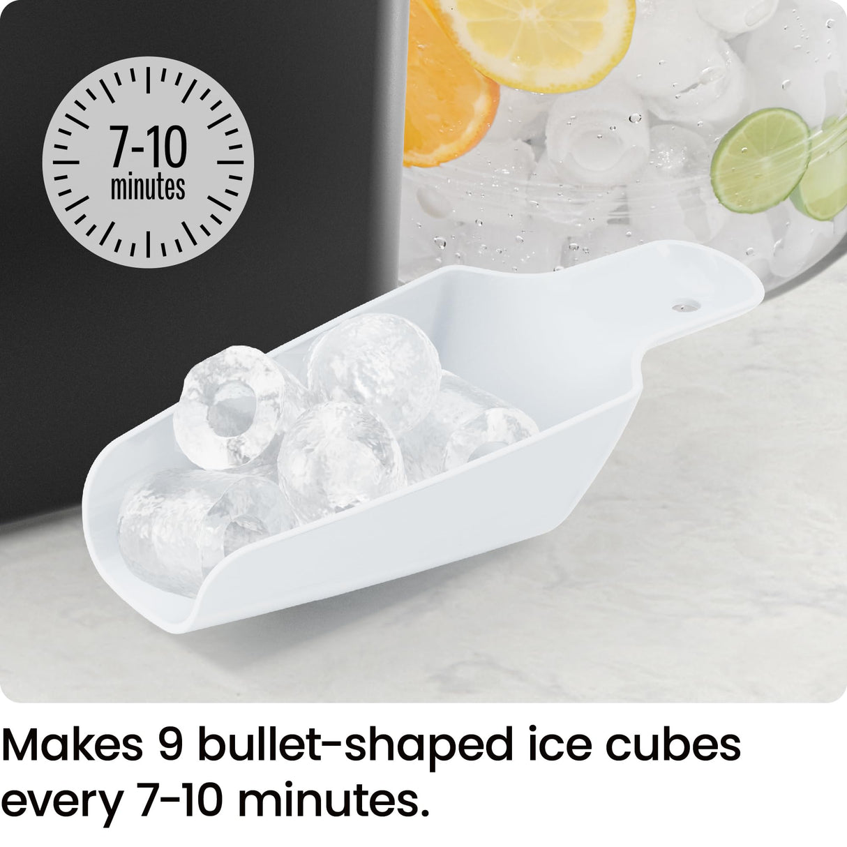 Iceman Dual-Size Ice Maker Countertop - Portable Ice Machine, Large and Small Ice Machine Maker with Self Cleaning, 9 Cubes in 7 Mins, 22lbs/24hrs, for Home, Kitchen, Office, Party, Ice Scoop Included Iceman