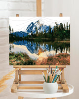 TOCARE Mountains Paint by Numbers Kit for Adults Nature,Adult Paint by Number Mountain Lake,Acrylic Adults' Paint-by-Number Kits Canvas 16x20Inch TOCARE