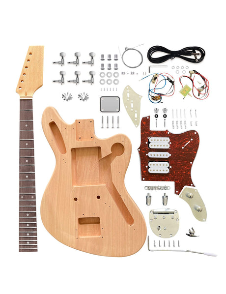 Fistrock DIY Electric Guitar Kit Beginner Kit 6 String Right Handed with Mahogany Body Mahogany Neck Rosewood Fingerboard Chrome Hardware Build Your Own Guitar. Fistrock