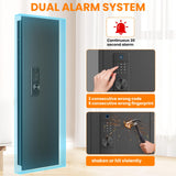 Omethey 53.15" Wall Safe Between the Studs, Biometric Fingerprint Hidden Safe with Dual Alarm System and Silent Mode, Wall Gun Safe with 3 Adjustable Shelves and Magnetic Slot (Black-Fingerprint) Omethey
