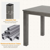 RoyalCraft Aluminum 6 Pieces Patio Dining Sets, Outdoor Dining Table with 4 Chairs and Bench, Outdoor Patio Dining Furniture Set with Removable Cushion for Lawn, Garden, Backyard, Gray RoyalCraft