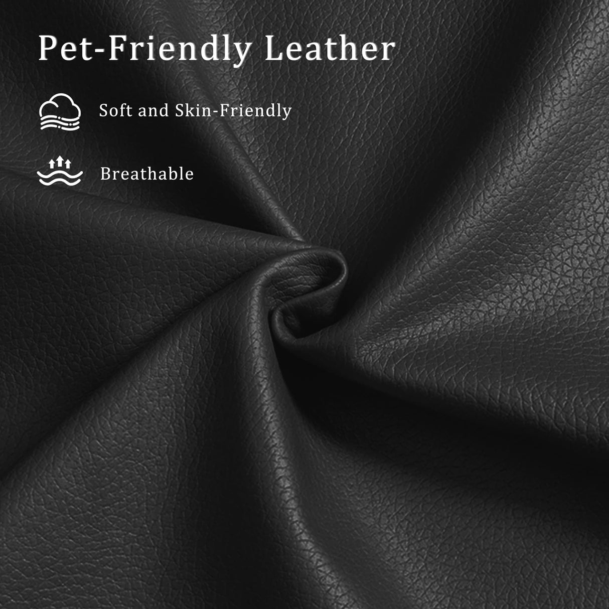 Korser Recliner Sofa, Reclining Loveseat with Console, Oversized Reclining Couch with Drop Down Table, 3-Seater Leather Sofa with Cup Holder and Recessed Power Strip, Black Korser