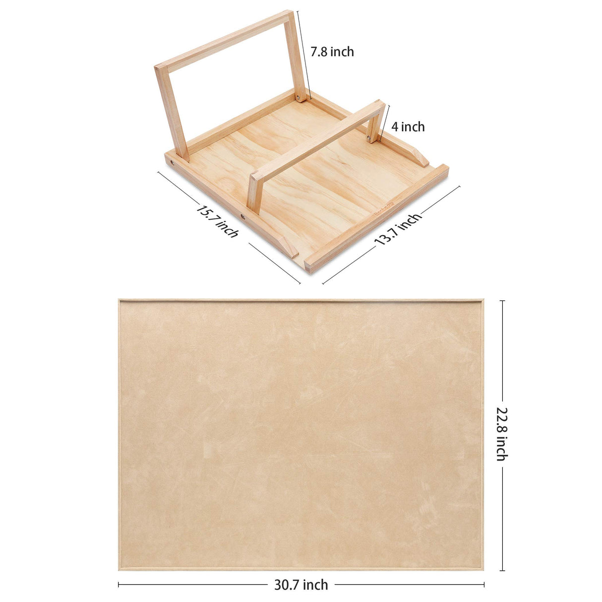 Becko US Puzzle Board with 2 Angle Adjustable Bracket/Stand, Wooden Puzzle Table with Premium Smooth Flannel Surface, Lightweight & Portable, Used Horizontally/Vertically for 1000 Piece Jigsaw Puzzles Becko US