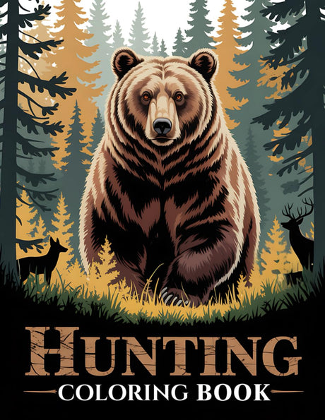 Hunting Coloring Book for Adults: Experience Nature with Over 50 Stunning Wildlife Designs | Featuring Deer, Elk, Bears, and Many More North American Animals for Relaxation and Creativity Majosta