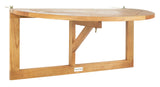 Safavieh PAT7045A Outdoor Collection Owens Natural teak wood Balcony Hanging Half Table SAFAVIEH