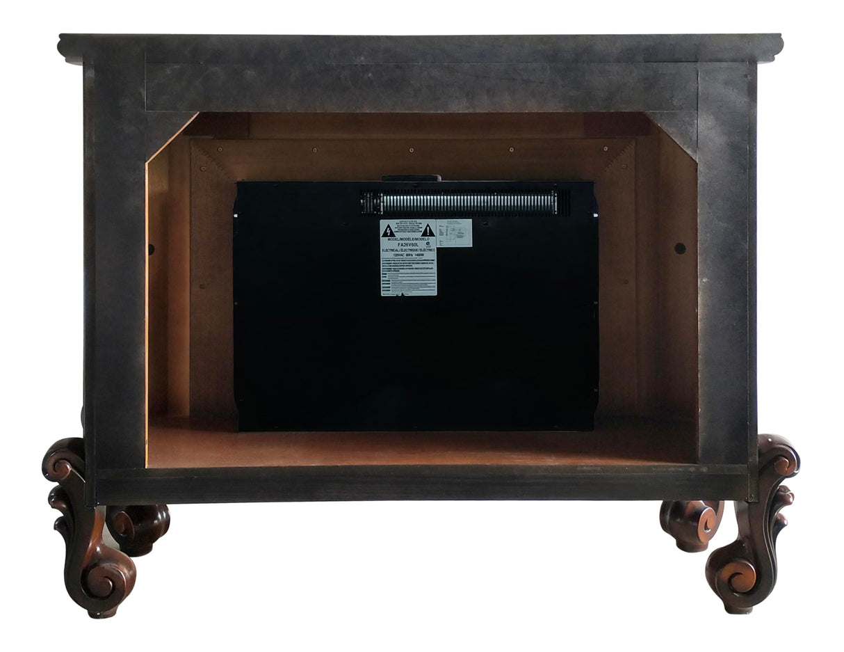 Acme Versailles Rectangular Carving Wooden Frame Fireplace in Cherry Oak ACME Furniture