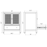 Alaterre Furniture Lucca 30 Inch Bathroom Vanity - Freestanding Cabinet Without Sink - Small Wood Bathroom Vanity with Large Drawer and Soft-Close Doors - Under Sink Cabinet Only (Natural) Alaterre Furniture