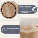 HanStrong Small Coffee Table Nesting End Table Set of 2, Round Coffee Table Wood Side Table Circle Accent Tables for Small Spaces Living Room Bedroom Balcony Office, Oak HanStrong