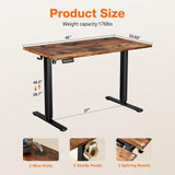 Sweetcrispy Electric Standing Desk - 40 x 24 inch Adjustable Height Sit to Stand Up Desk with Splice Board, Rising Home Office Computer Table with 2 Hook and Wire Hole for Work Sweetcrispy