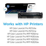 HP 206A Black Toner Cartridge | Works with HP Color LaserJet Pro M255, HP Color LaserJet Pro MFP M282, M283 Series | W2110A , 1 Count ( Pack of 1) HP