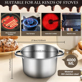 Artcome 304 Stainless Steel Double Boiler Set - 2.6QT Melting Bowl with Scale and Handle - 4.2QT Dual-Handle Pot - Stackable Water Bath Melting Pot Set for Butter, Chocolate, Wax, Sugar, Candle Artcome