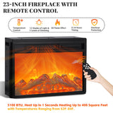 TIMWNER Fireplace TV Stand for TVs Up to 70", Entertainment Center with Fireplace Includes 12 Color Light Options, Black TV Stands for Living Room, Bedroom, 58 inch TV Stand TIMWNER