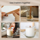 Wooden Candle Wicks, 100 Pcs Wood Wicks Candle Making Wicks with Stand for Candle Making (50 Set) Catephe