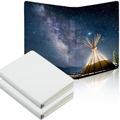 Zonon 2 Pcs Sublimation Journal Blank Notebooks A6 190 Pages Thick Faux Leather Notebooks Sublimation Notebooks Leather Sublimation Journal Notebooks for School Office Supplies, White