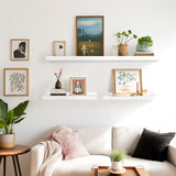 LaVie Home Floating Shelves for Wall Storage Set of 4, 16 Inch Picture Ledge Shelf, White Wall Shelves with Lip for Kitchen, Bedroom, Bathroom, and Living Room LaVie Home