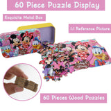 Mickey Mouse Puzzles for Kids Ages 4-8 60 Pieces Puzzles for Kids Ages 3-5 Minnie Mickey Puzzle for Girls and Boys Toys Jigsaw Puzzles in a Metal Box Educational Puzzles (Minnie Mickey 0686) doovide