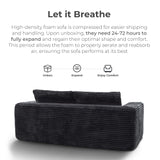 LIKIMIO 71" Loveseat Sofa, Comfy Deep Seat, No Assembly, Sofa in a Box, Modern Small Couch with Plush Fabric for Living Room, Bedroom, Apartment, Home Office, Black LIKIMIO
