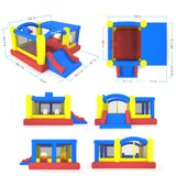 [Upgrade Version] PicassoTiles KC102 12x10 Foot Inflatable Bouncer Jumping Bouncing House, Jump Slide, Dunk Playhouse w/Basketball Rim, 4 Sports Balls, Full-Size Entry, 580W ETL Certified Blower PicassoTiles