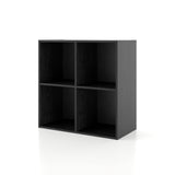 HOMES: INSIDE + OUT Apexa 4 Cube Storage Organizer Shelves, Stackable Wood Bookcase Fits Cubby Bins for Organization, Dorm Teen Room Decor & Home Office, Black HOMES: INSIDE + OUT