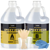 68OZ 3×UV Resistant Resin Epoxy Kit,No Bubble & Crystal Clear Epoxy Resin for Coating, Casting, Table Top,DIY, Bar Top, River Tables, Resin Art, Wood with All Accessories TAKIMO