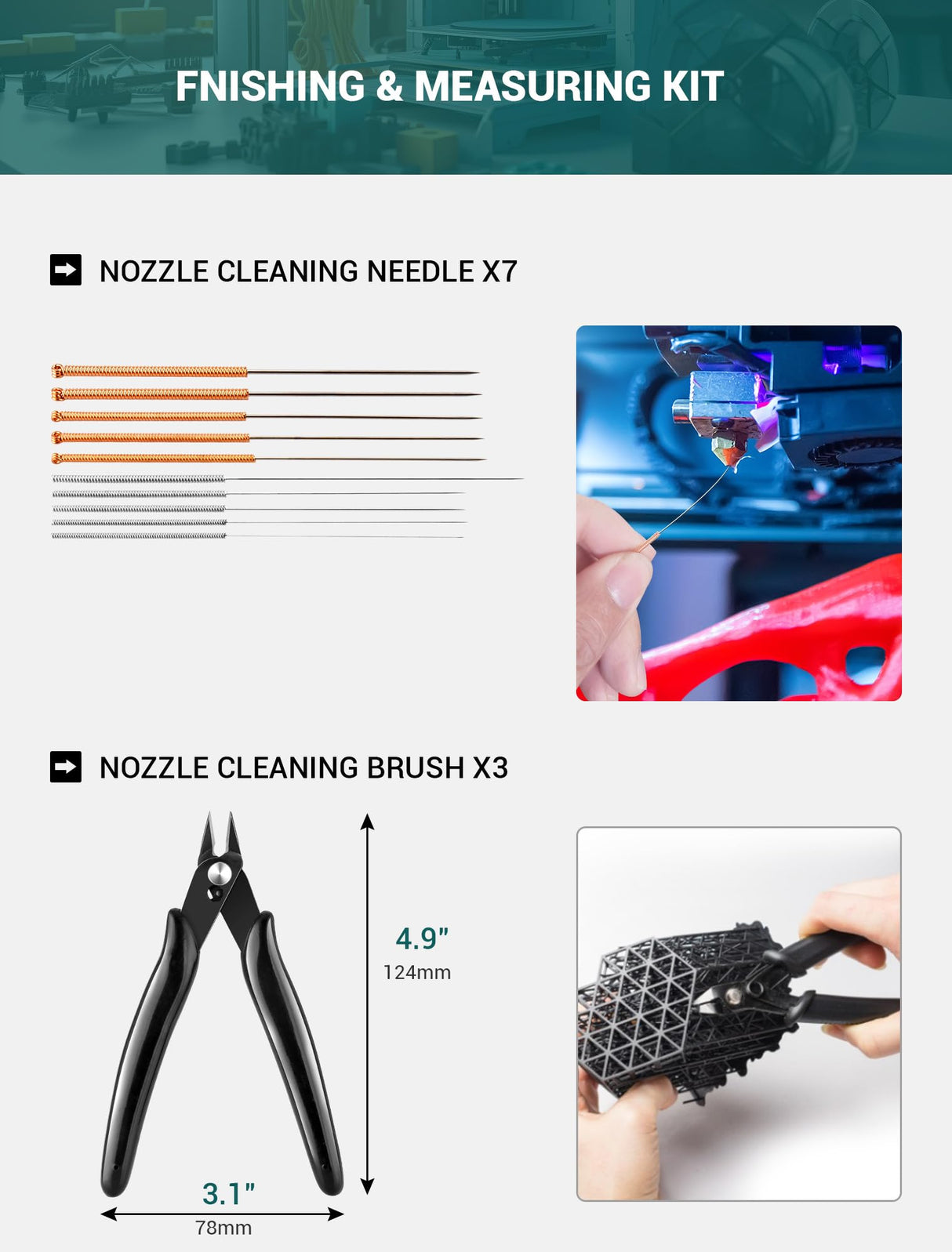 SARDVISA 3D Printer Tools Kit with Zipper Bag, Includes Nozzle Cleaning Set, Scraper, Steel File, Filament Pliers, Carving Knife Set, 3D Print Accessories for Model Removal, Polish, Finish (30-Packs) SARDVISA