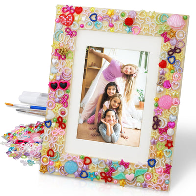 LEJITEKK DIY Picture Frame Craft Kit for Kids - Crafts for Girls 8-12, Tween Girls Gifts 10-12, Mosaic Kids Arts and Crafts Ages 6-8