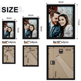 Vittanly 10 Pack Picture Frames Collage Wall Decor, Gallery Wall Frame Set for Wall or Tabletop Display, Multi Sizes with Two 8x10, Four 5x7, and Four 4x6 Photo Frames, Black Vittanly