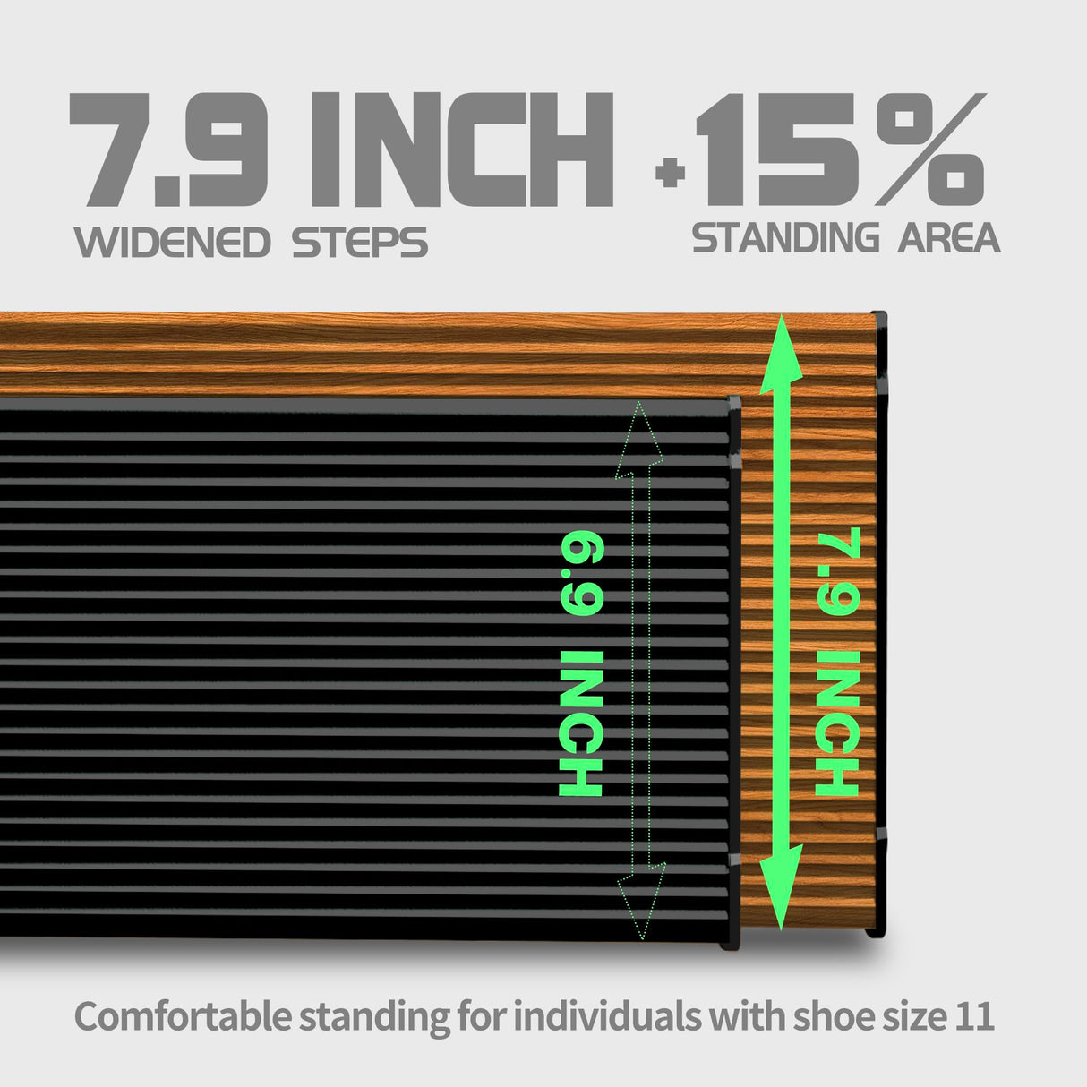 3 Step Ladder, Folding Step Stool with Aluminum Wide Pedal& Convenient Handgrip, 330lbs Capacity Steel Ladder for Household and Office (Black & Woodgrain) BEFITMACE