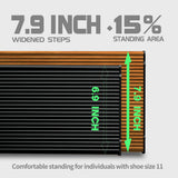 3 Step Ladder, Folding Step Stool with Aluminum Wide Pedal& Convenient Handgrip, 330lbs Capacity Steel Ladder for Household and Office (Black & Woodgrain) BEFITMACE