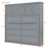 Harper & Bright Designs Full Size Murphy Bed Wall Bed with Storage Cabinets, Space-Saving for Multipurpose Guest Room Bedroom or Home Office, Gray Harper & Bright Designs