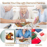 DIADAY Lion Diamond Art Kits for Adults, 5D DIY African Lion Animal Diamond Painting Kits for Beginners, Full Drill Sunset Wildlife Diamond Art, Home Wall Decor Gift, 12x12 Inch DIADAY