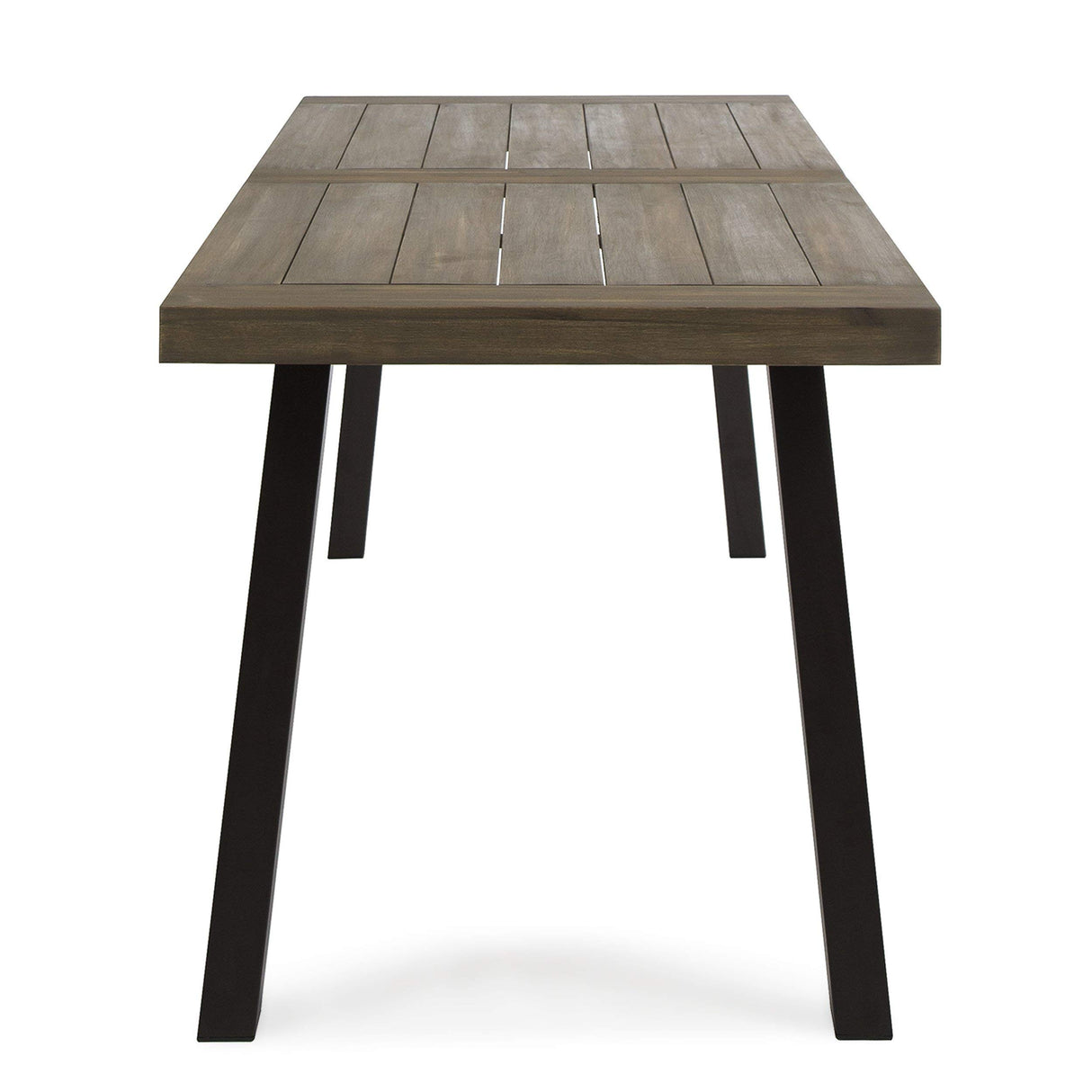 Christopher Knight Home Della Outdoor Acacia Wood Dining Table with Metal Legs, Grey Finish / Rustic Metal Christopher Knight Home