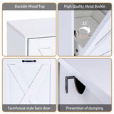 Zedesey 13 Gallon Tilt Out Trash Cabinet with 2 Drawers Wood Hidden Kitchen Recycling Cabinet Free Standing Pet Proof Trash Can Laundry Cabinet for Kitchen (White) Zedesey