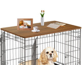 HiCaptain Foldable Dog Crate Table Topper, 48 inches Wooden Dog Kennel Table Topper, Durable Decorative Dog Kennel Table Topper for Large Dogs - Rustic Style HiCaptain